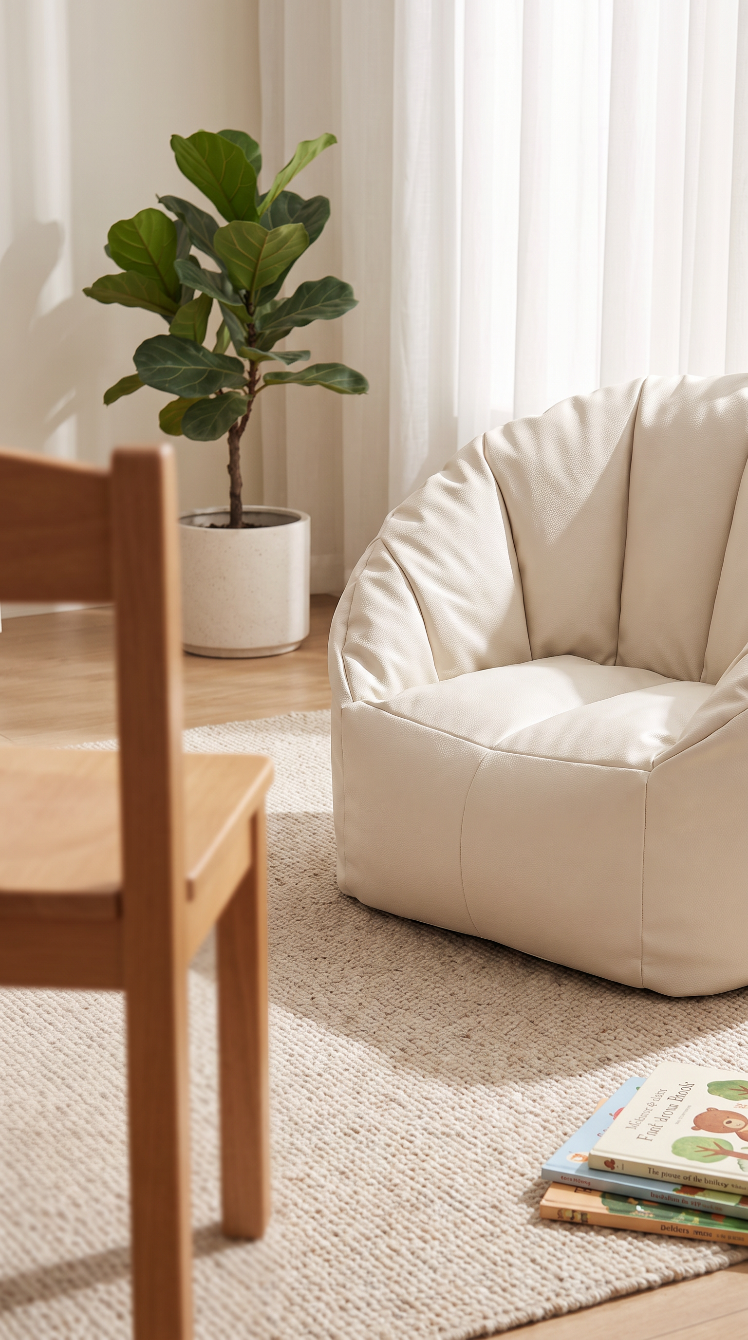Scalloped child's sofa